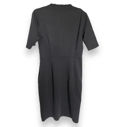 Betabrand Womens Dress Size XL Faux Wrap Spotlight Sheath Charcoal Gray Ponte