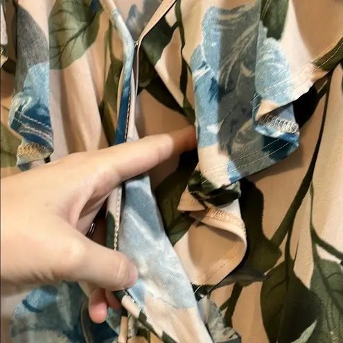 Janette Plus USA Floral Long Sleeve Wrap Midi Dress with Tie Front