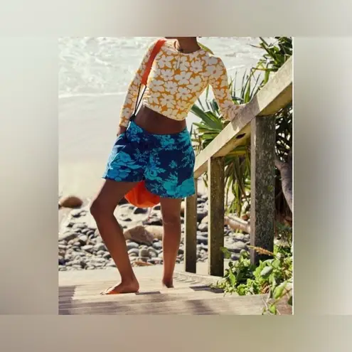 NWT Free People FP Movement Sprint To The Finish Printed Shorts floral blue