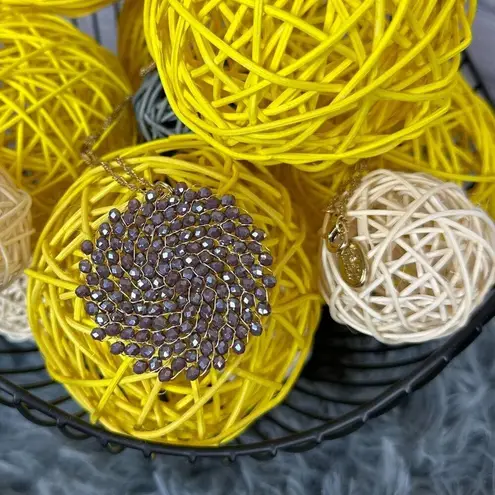 Niumike Handmade Crystal Circle Pendant Necklace