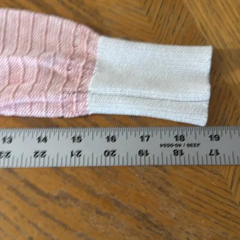 Women's Pink, White, Grey and Brown Striped Sweater Pink