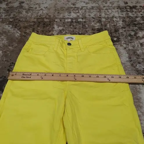 L'Agence Audrina Distressed Neon Yellow Jeans Size 25 Bright Yellow Raw Hem High