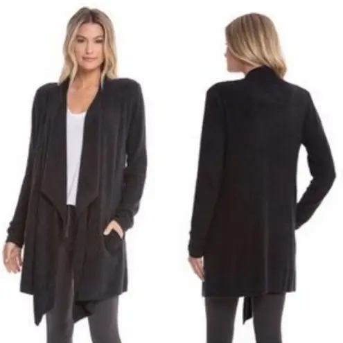 Barefoot Dreams  Island Cardigan Size Small Medium Black 903 Cozychic Lite
