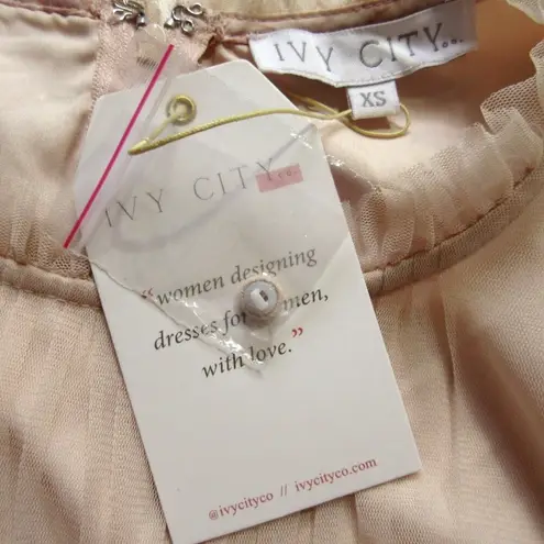 NWT Ivy City Co Last Songbird in Pink Floral Tulle Maxi Dress XS