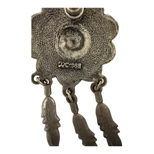 Vintage JJ Jonette 1988 Native American Southwestern Silver Post Earrings
