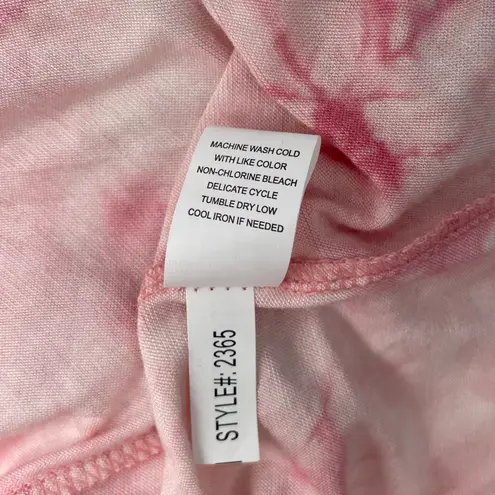 Moral Fiber Pink Tie Dye V-Neck Cold Shoulder Top Small NWT