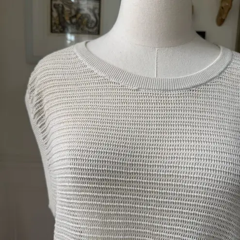 ALLSAINTS Aster Tee Top Relaxed Asymmetrical Ivory Ecru Open Knit L