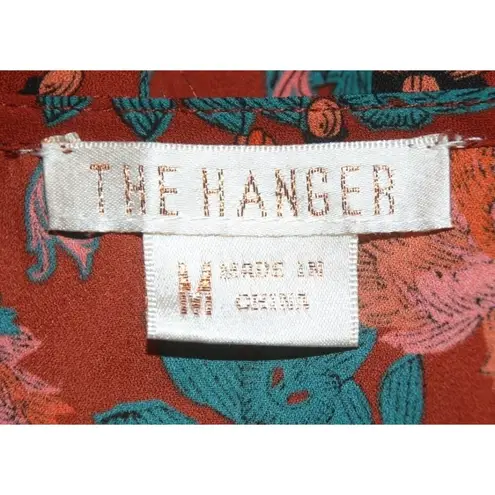 The Hanger Ladies Boho Maroon Shorts Romper Size M Long Sleeve Lined Lace Up