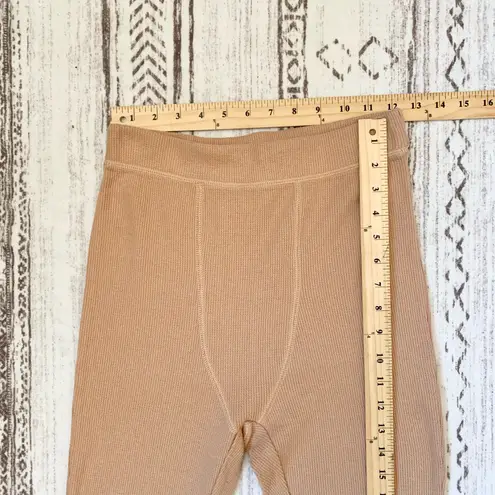 SKIMS Beige Tan Waffle Knit Thermal Leggings Medium