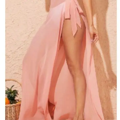 Elegant Pink Wrap Skirt