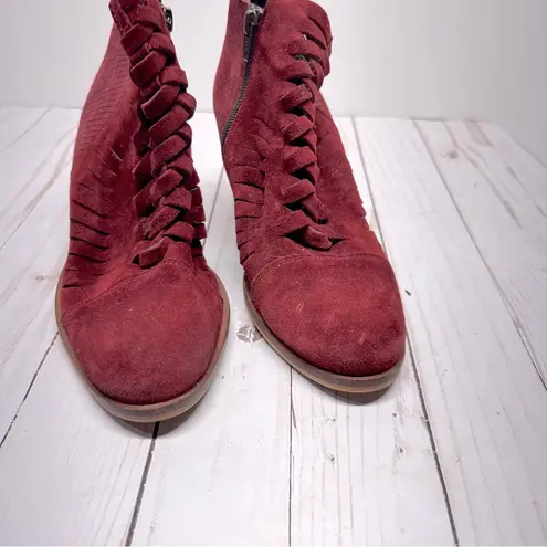 Free People  Loveland Suede Ankle Boots in Red Size 37