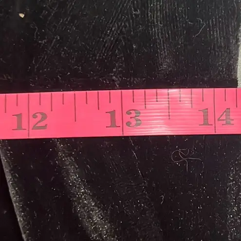 St. John Large Black Silver Metallic Velvet Pull On Pants Pockets Stretch Dressy