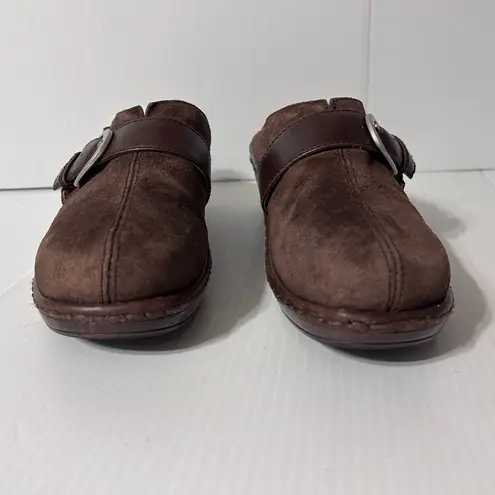 KLOGS brown leather comfort clogs wedge slide on shoe women size 8 M