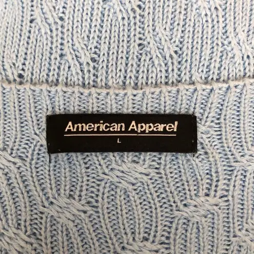 American Apparel  Cable Knit Breezy Blue Tank Top