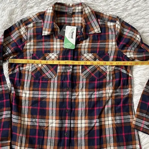 Eddie Bauer  Women’s Firelight Flannel Shirt in toffee size Medium - Image 6