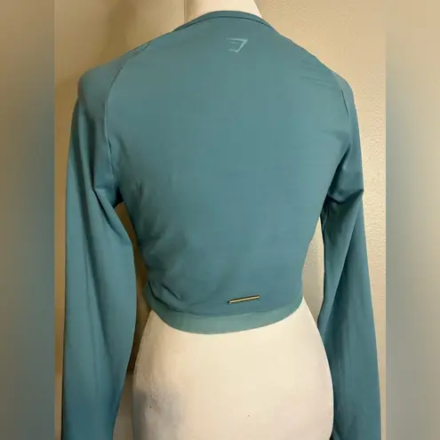 Gymshark Whitney Simmons X  Teal Long Sleeve Crop Top