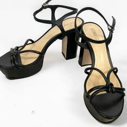 Schutz Kelsie Platform Sandal in Black Size 9.5