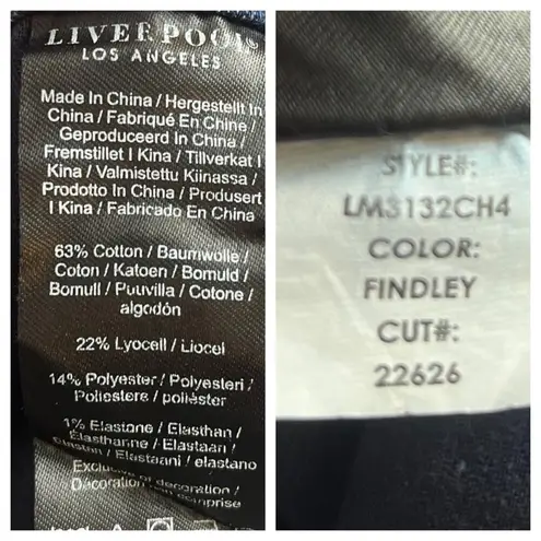 Liverpool Jeans Straight Leg Mid Rise Dark Wash Stretch Women’s Size 4/27