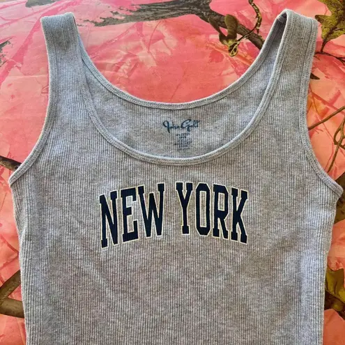 John Galt new york grey ribbed tank top