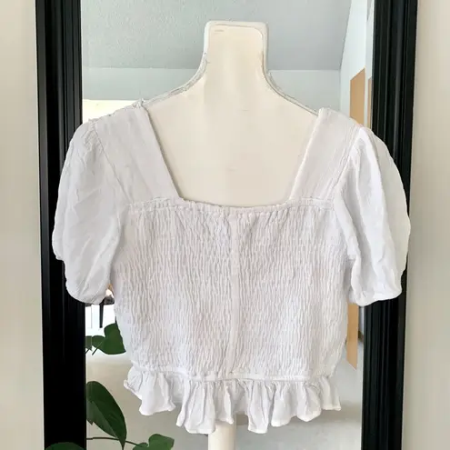 Sim & Sam White  Crochet Cropped Top