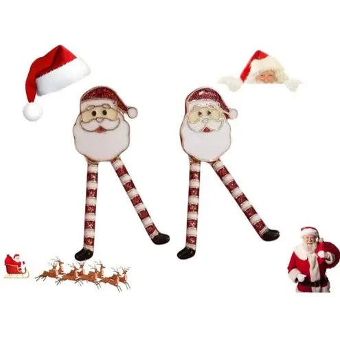 Santa Claus Earrings Dangling Wiggly Legs Christmas New Posts Whimsical … Red