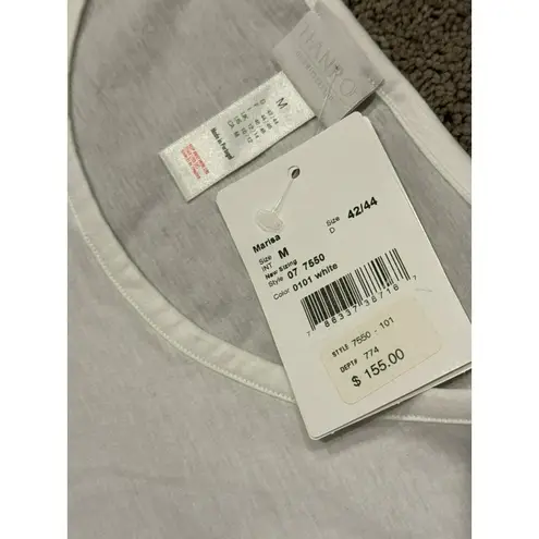 Hanro White Nightshirt Medium Eyelet 3/4 Sleeves Cotton Nightgown Womens NWT