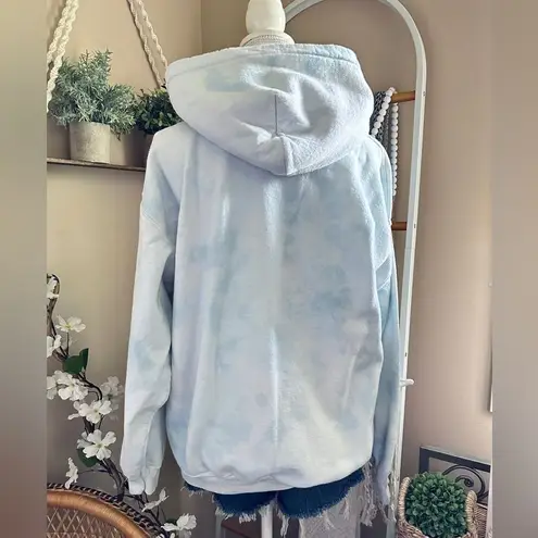 Gildan  Heavy Blend Light Baby Blue/White Tie Dye Hooded Sweatshirt