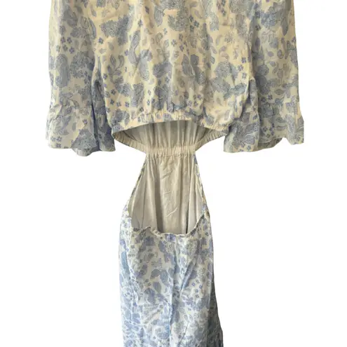 Hansen & Gretel Josefine Maxi Dress Paisley Print Size Small White