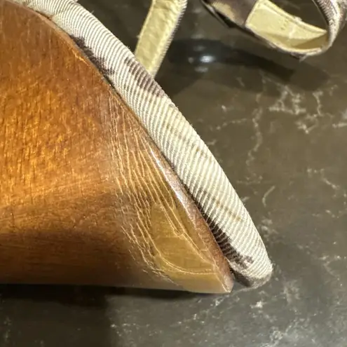 Dolce & Gabbana Vtg 90’s AUTHENTIC D&G LEOPARD HEELS PLATFORMS WEDGE WOOD 38 7