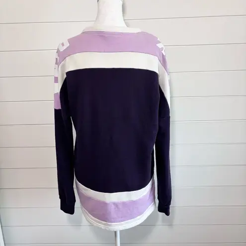PINK - Victoria's Secret Victoria's Secret PINK‎  Lace-UP Varsity Graphic Crew Purple XS