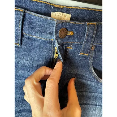J.Crew  Shorts Women 25 Blue Denim Cuffed Hem‎ Stretch Jean Shorts Retro Preppy