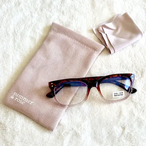 Summer & Rose  Blue Light Glasses in Burgundy Tortoiseshell