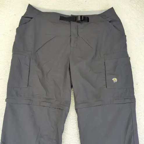 Mountain Hardwear Convertible Hiking Pants Women 12 Short Gray Nylon Zip Off