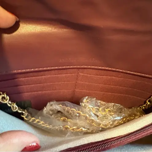 Badgley Mischka Purple Crossbody Bag with Gold Hardware and Quilted Design