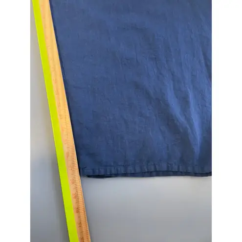 Bryn Walker Blue Linen Pullon Wide Leg Cropped Pants Pockets Size 3X