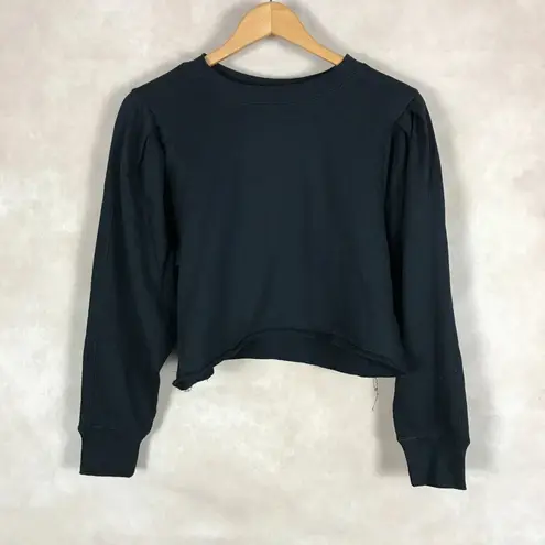 CIRCUS NY Blouson Sleeve Terry Black Sweatshirt NWT MEDIUM