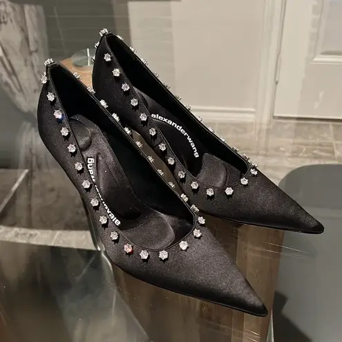 Alexander Wang Delphine 85 Crystal Stud Pump, Black Size 37.5 New + DustBag $895