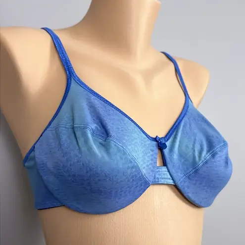 Vassarette Vintage  Bra Size 36C Y2K 90s 75-020 Blue Snake Print Unlined Nylon