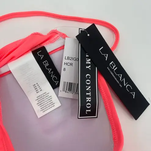 La Blanca Swimsuit Size 8 NWT Island Goddess Mio Hot Coral Swim Island Goddess