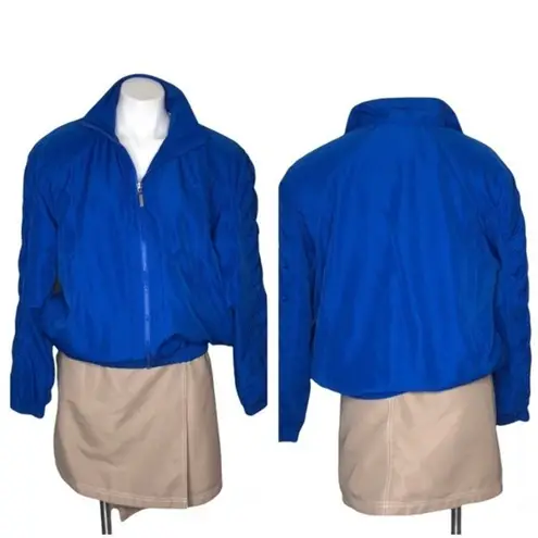 Head Tennis Warmup Jacket Royal Blue Full Zip VINTAGE Gathered Sleeves