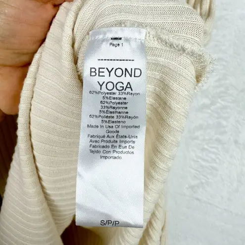 Beyond Yoga Well Traveled Midi Dress Size Small Ivory Ribbed Knit Mock Neck