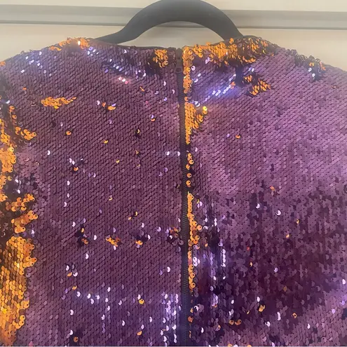 Bardot Two Tone Sequin Mini Dress in Purple and Gold Size 6 Small