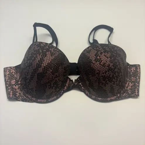 Victoria's Secret  Lined Demi Bra Size 36C‎ Black Gold Snakeskin