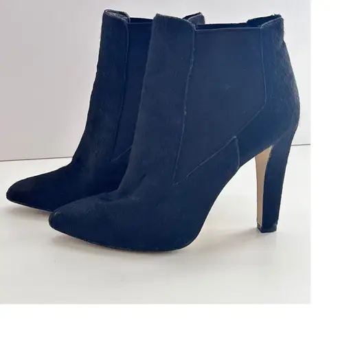 Ava & Aiden Ankle Boots Size 8.5 Black Faux Fur 4in Heel Goth Y2K Witchy Cosplay