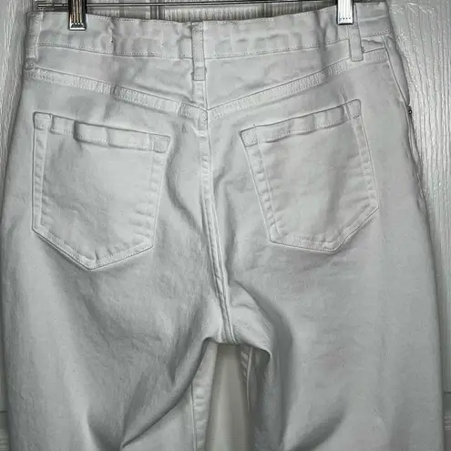 Ella Moss High Waist Straight Cropped White Jeans Sz 10 / 30
