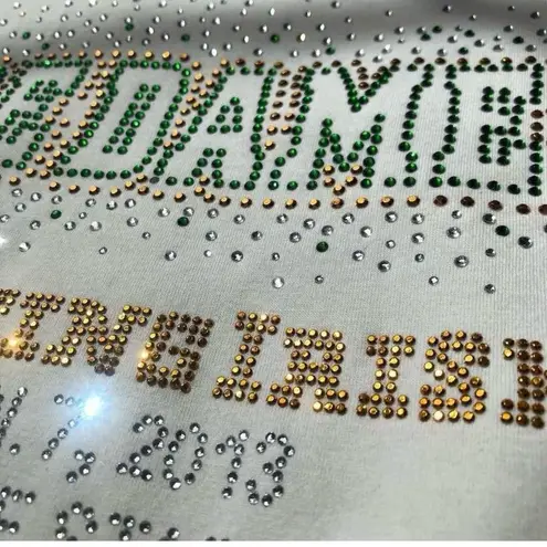 Notre Dame gold white and green sequin glitter shirt