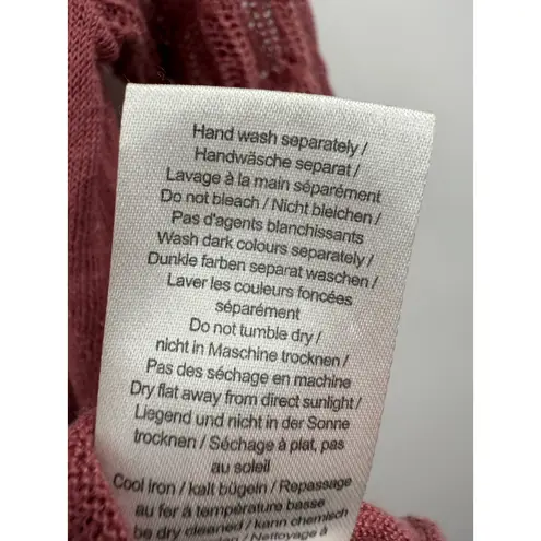 Poetry Linen Blend Asymmetrical Hem Knit Top Rose Mauve Size 14