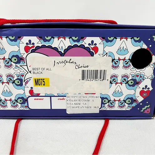 Irregular Choice Peacock Black Heels Size 7.5 With Peacock Feather Detail Art