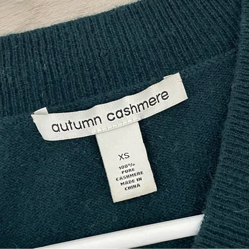 autumn cashmere Sweater cutout vneck womens Teal (xsmall) quiet luxury winter