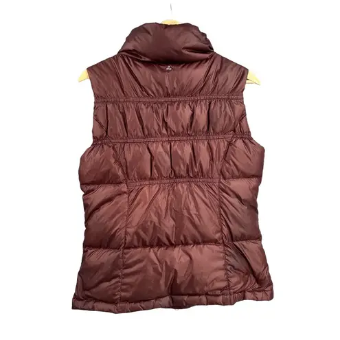 prAna Vest Red Down Puffer Zip Front High Collar Sleeveless Womens Small